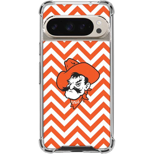 Oklahoma State University Chevron Print Pixel 9/9 Pro Clear Case
